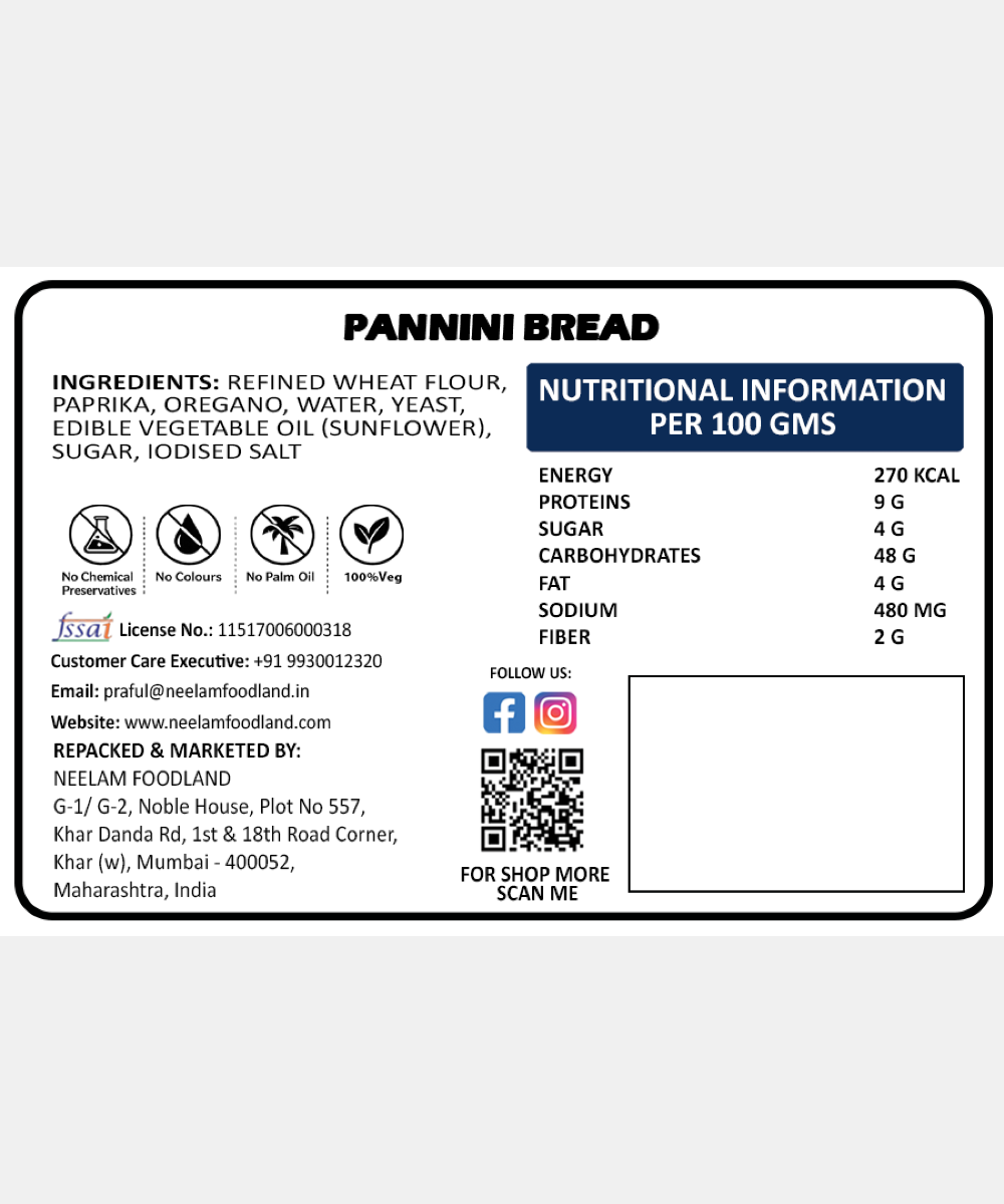 Panini Bread 250 Gm