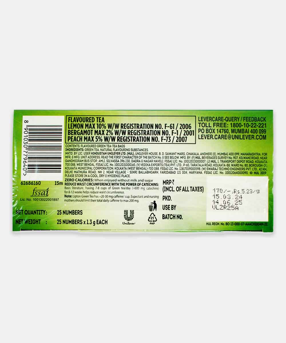 Lipton Lemon Zest Green Tea 25 Bag