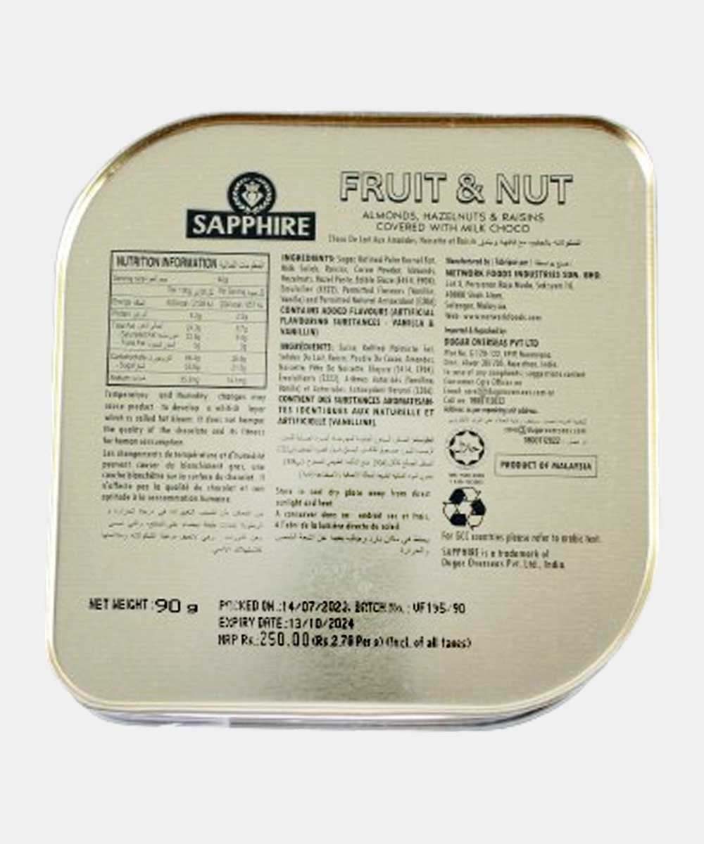 Sapphire Fruit & Nut Chocolate 90 Gm