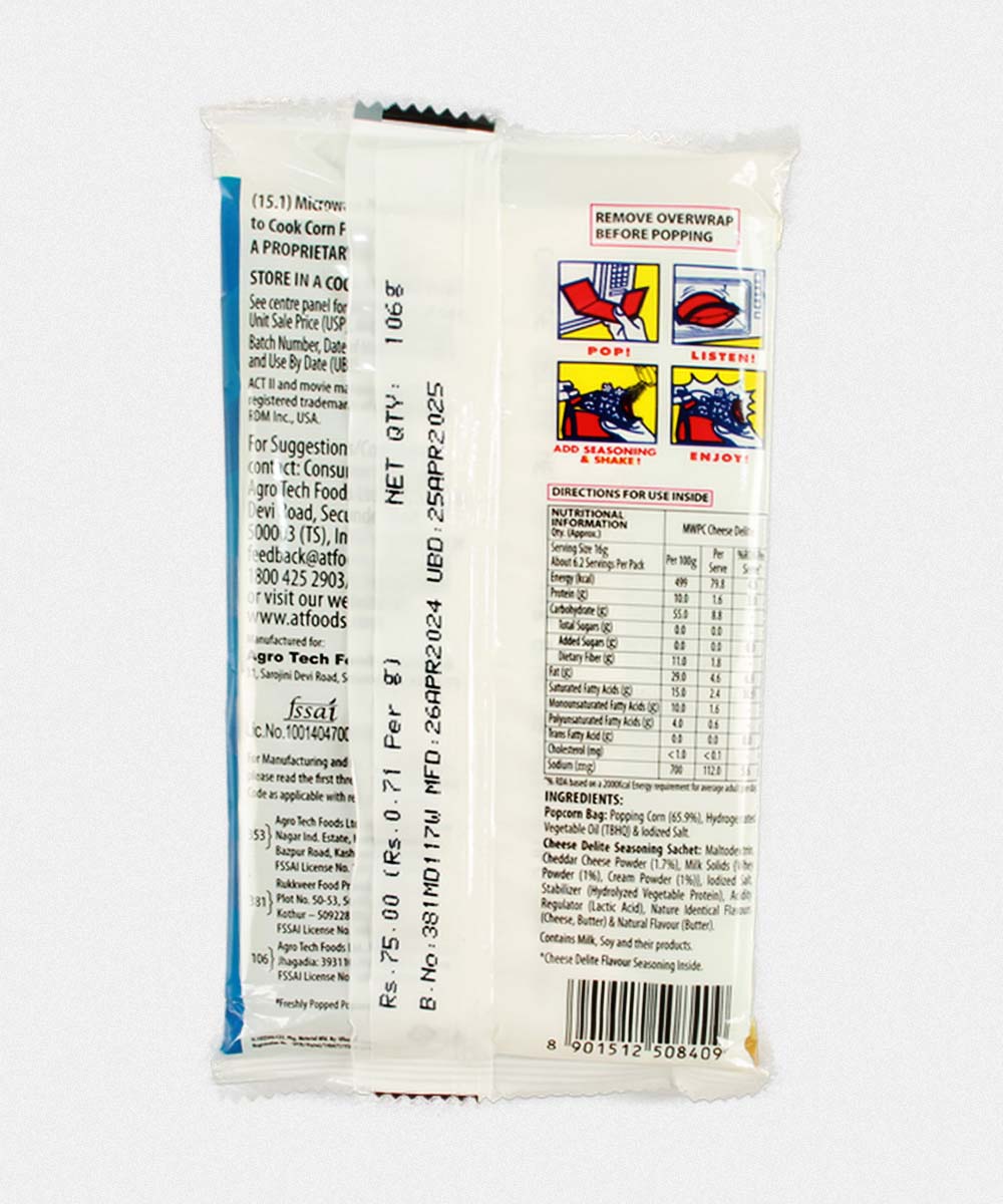Act Ii Cheese Delite 106 Gm