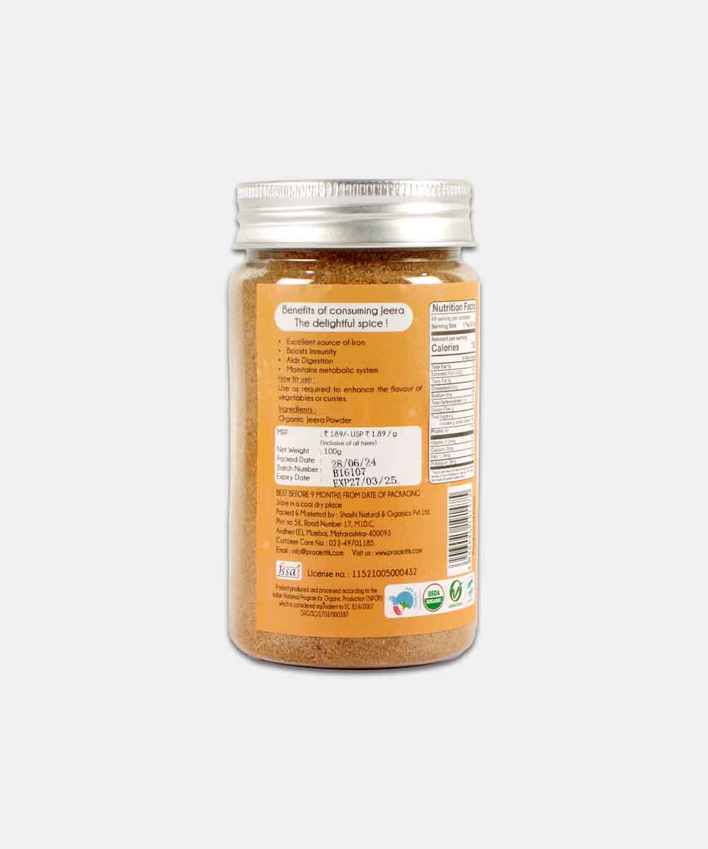 Praakritik Organic Jeera Powder 100 Gm