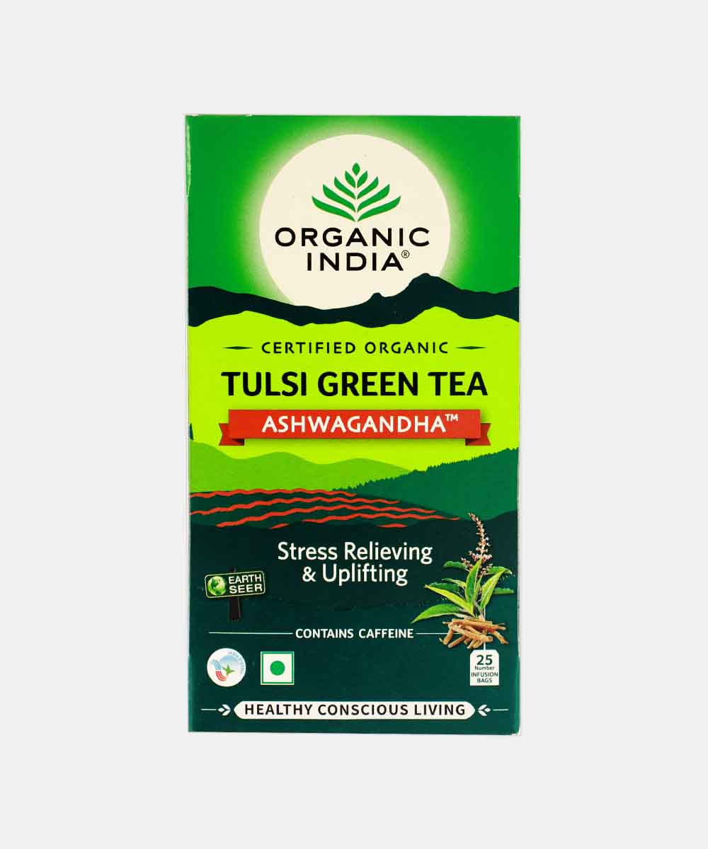 Organic India Tulsi Green Tea Ashwagandha (25 Bag)