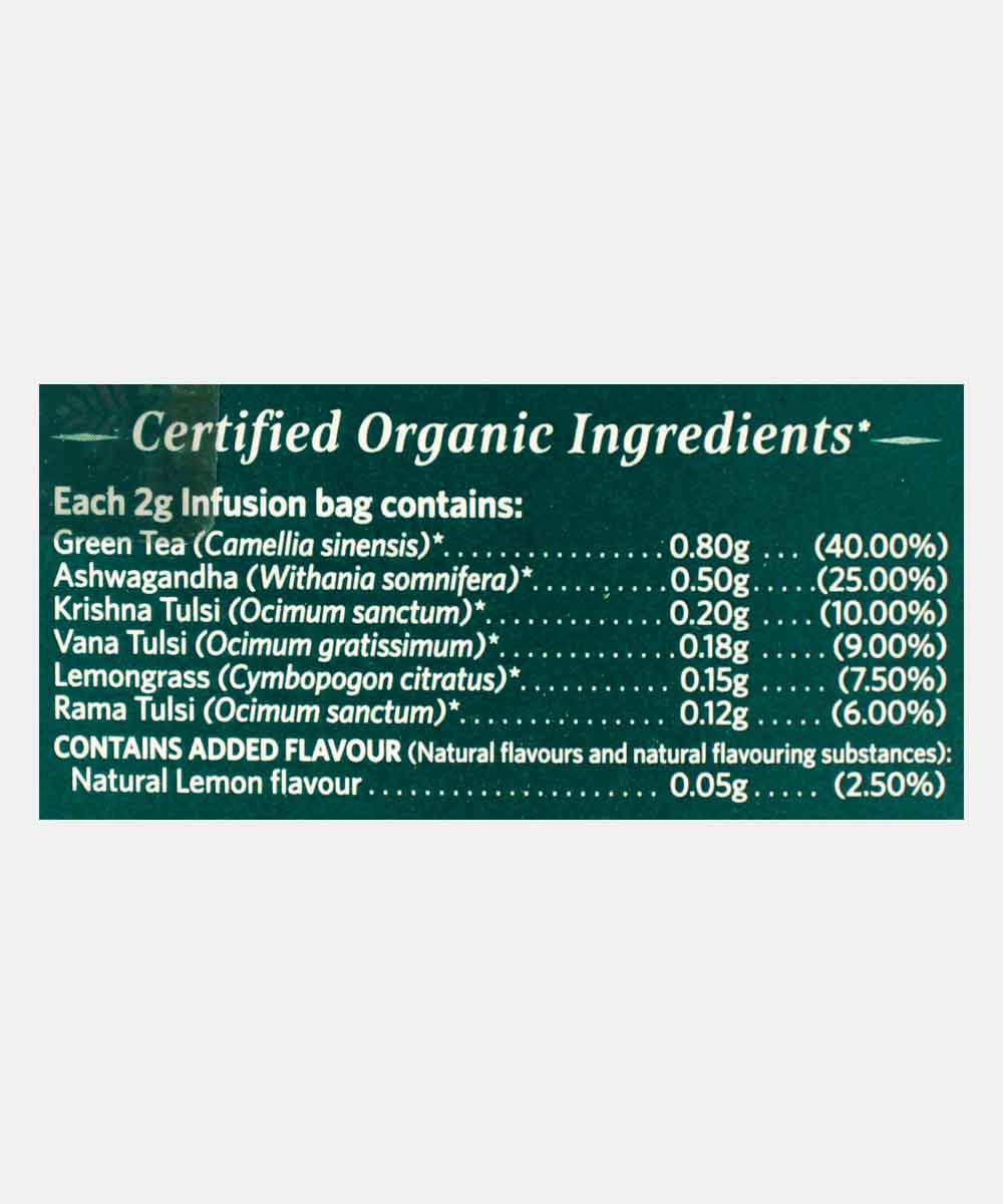 Organic India Tulsi Green Tea Ashwagandha (25 Bag)