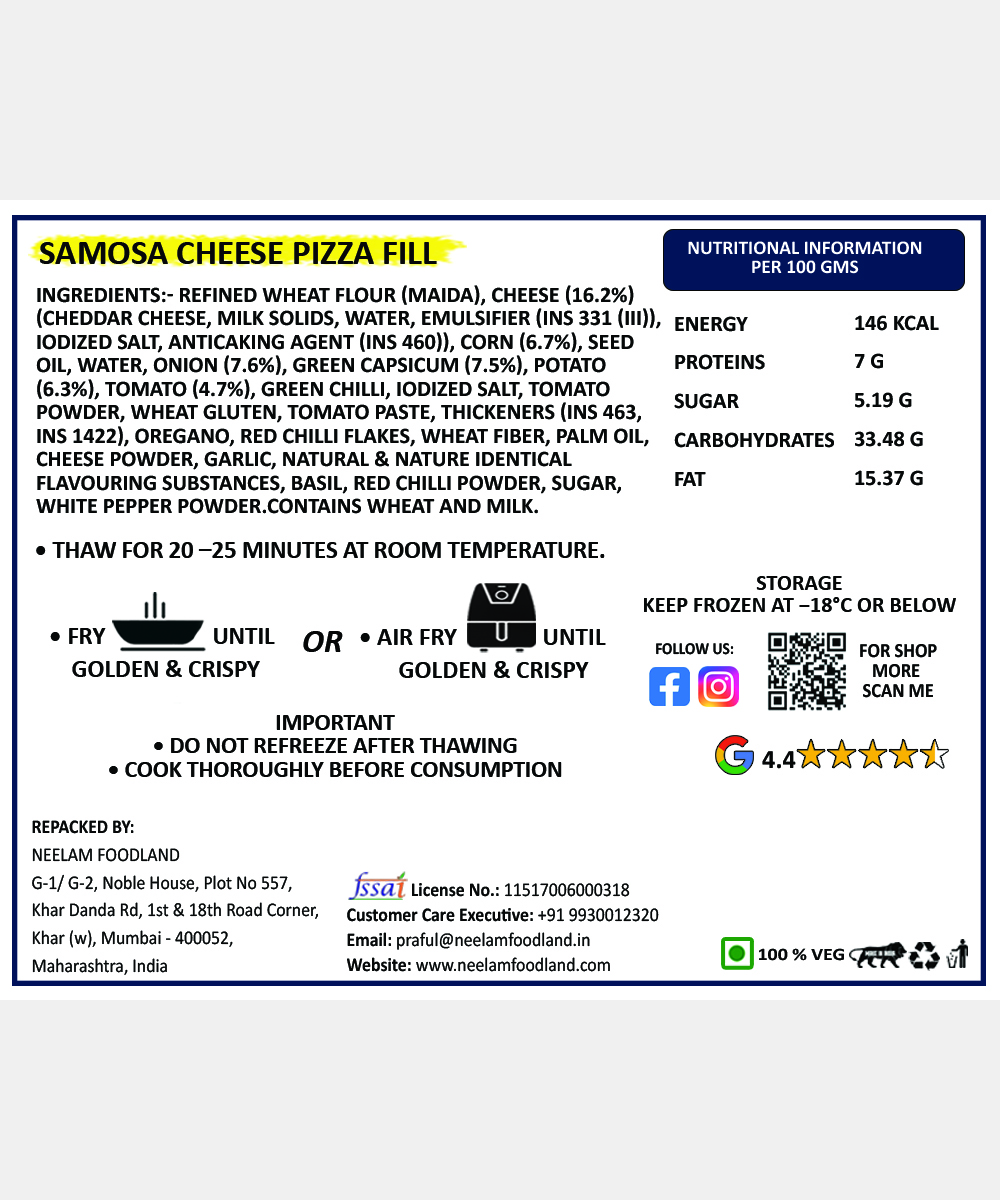 Samosa Cheese Pizza Fill 10 Pieces