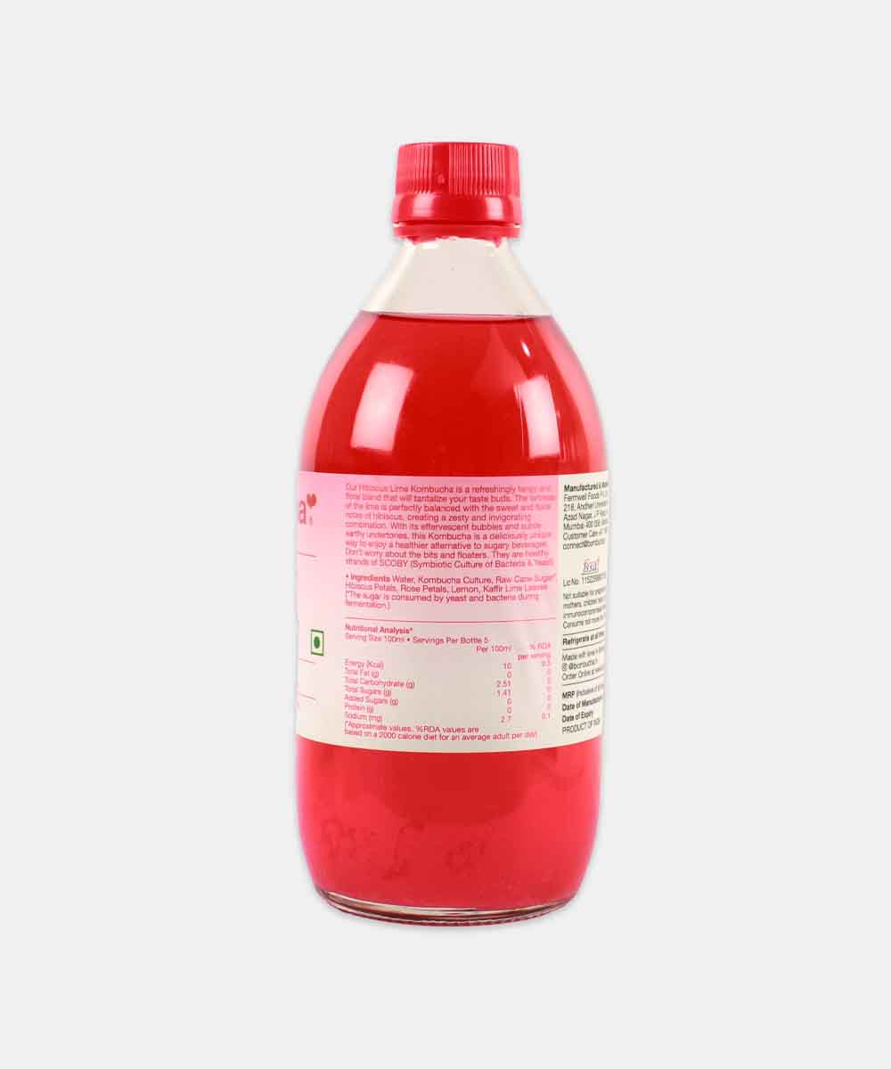 Bombucha Hibiscus Lime Tea 500 Ml
