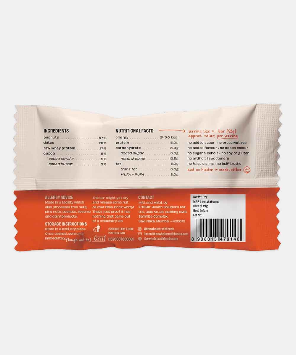 The Whole Truth Peanut Cocoa Bar 52 Gm