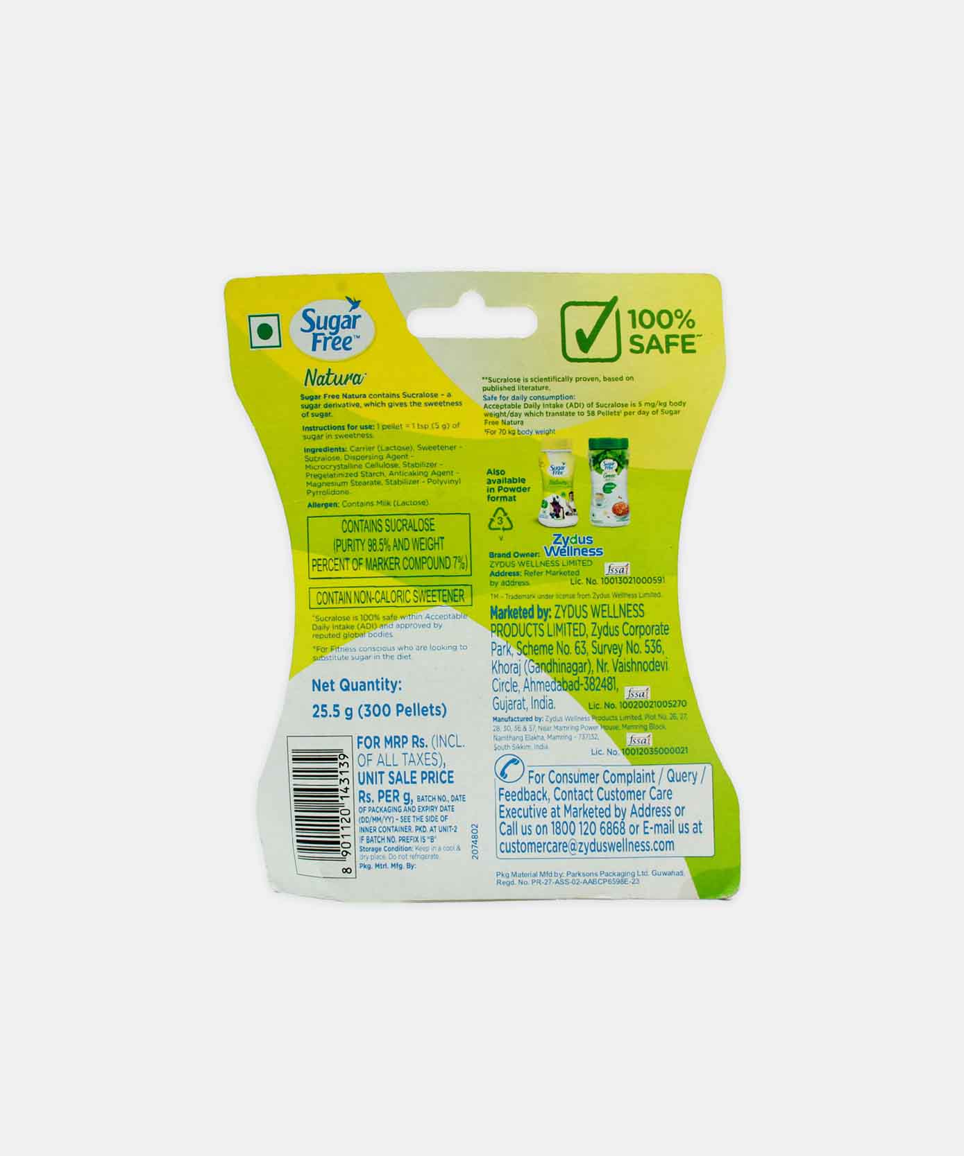 Sugar Free Natura Zero Calories 300 Pellets 25.5 Gm