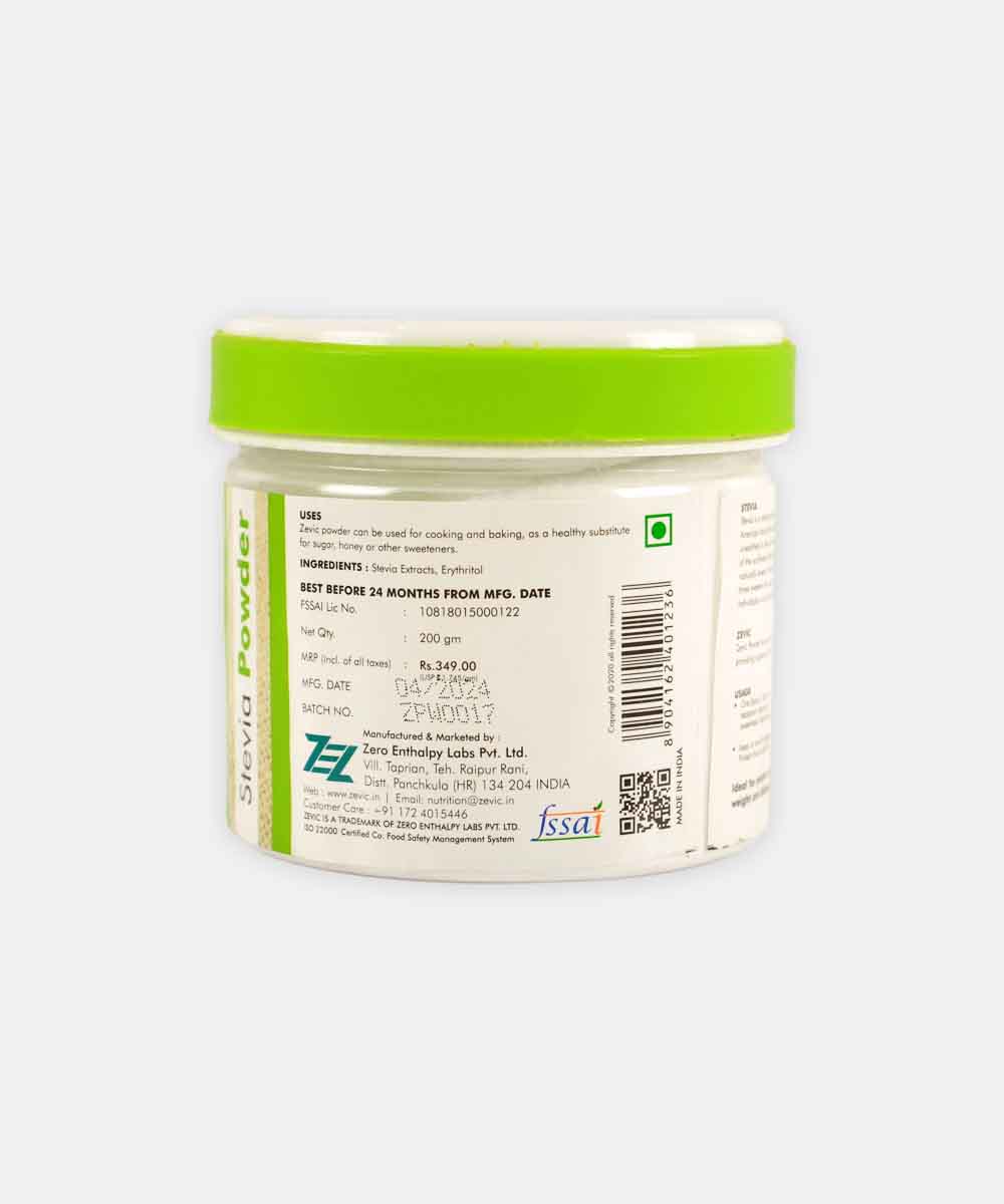 Zevic Stevia Powder Suger Free Zero Calories 200 Gm