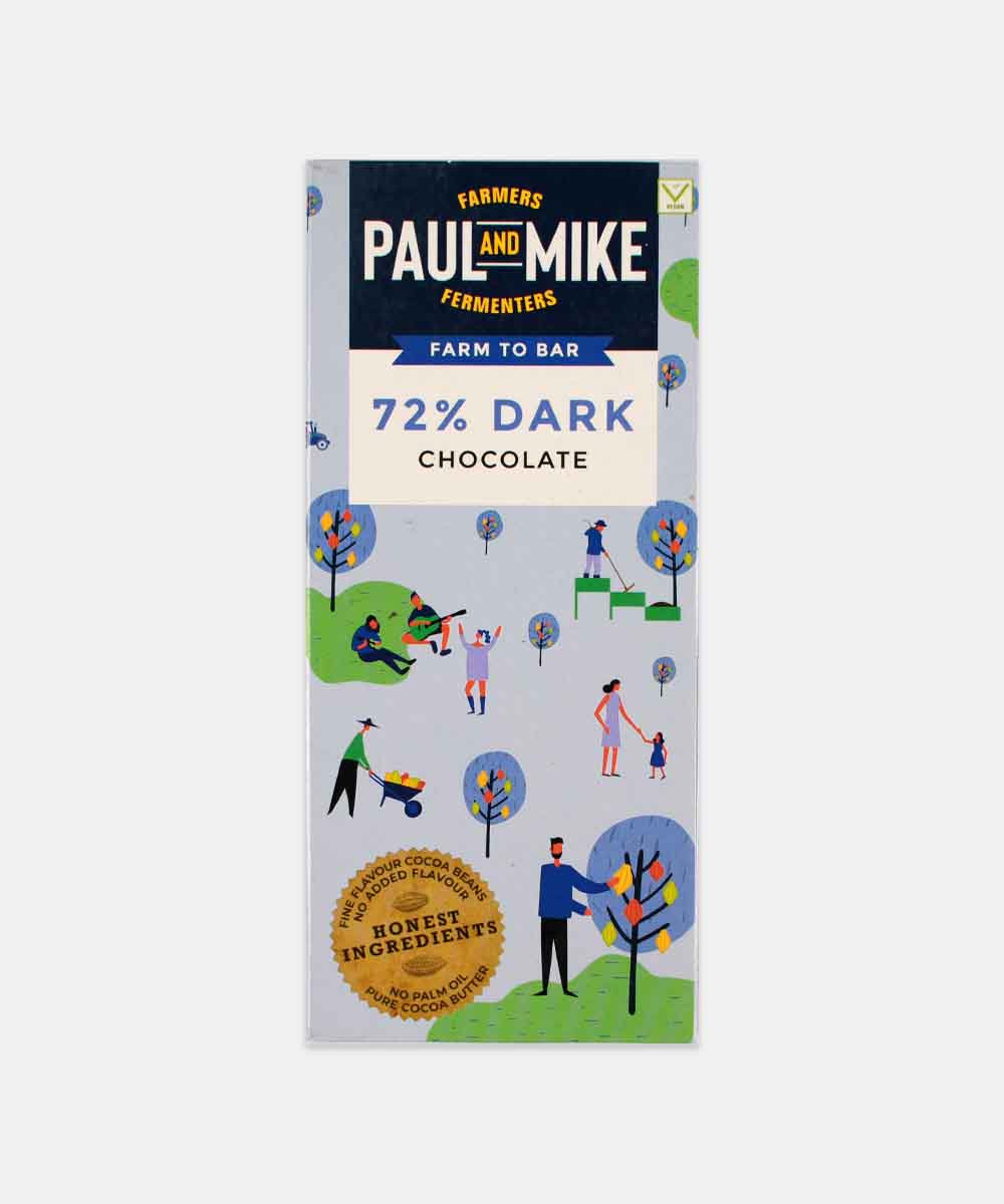 Paul And Mike 72% Dark Chocolate 68 Gm