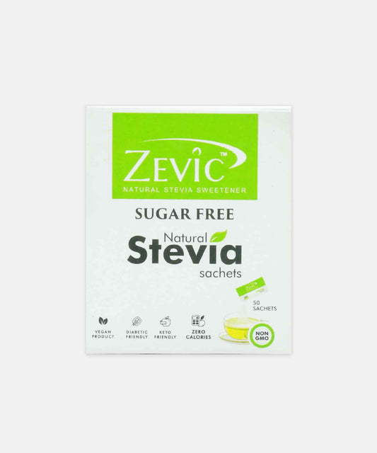 Zevic Stevia Suger Free Zero Calories Powder 50 Sachets