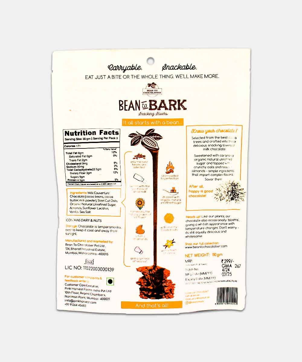 Bean To Bark Granola Munch With Almond Milk Chocolate 110 Gm