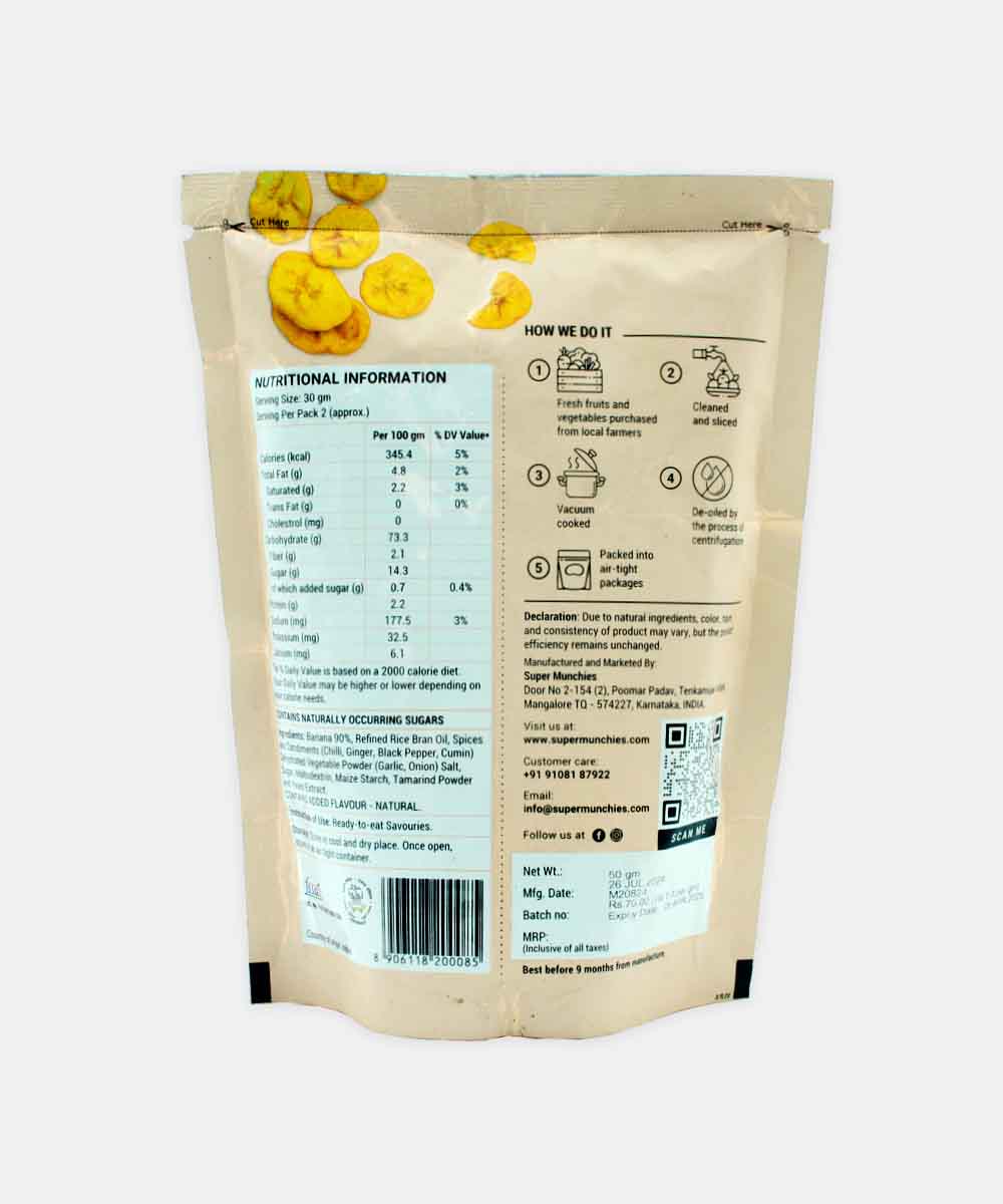 Super Munchies Peri Peri Banana Chips 50 Gm
