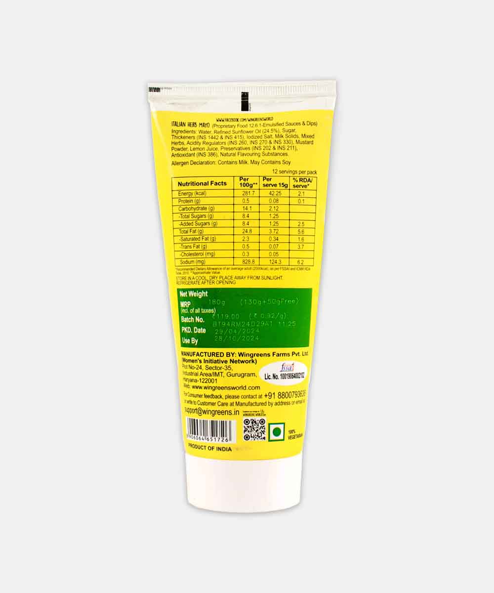 Wingreens Italian Herb Mayo 180 Gm