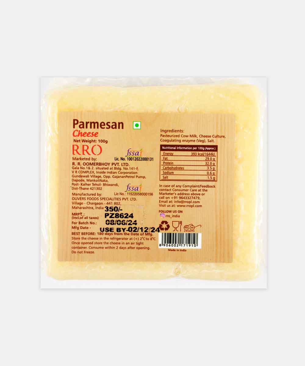 Rro Dairy Parmesan Cheese Block 100 Gm