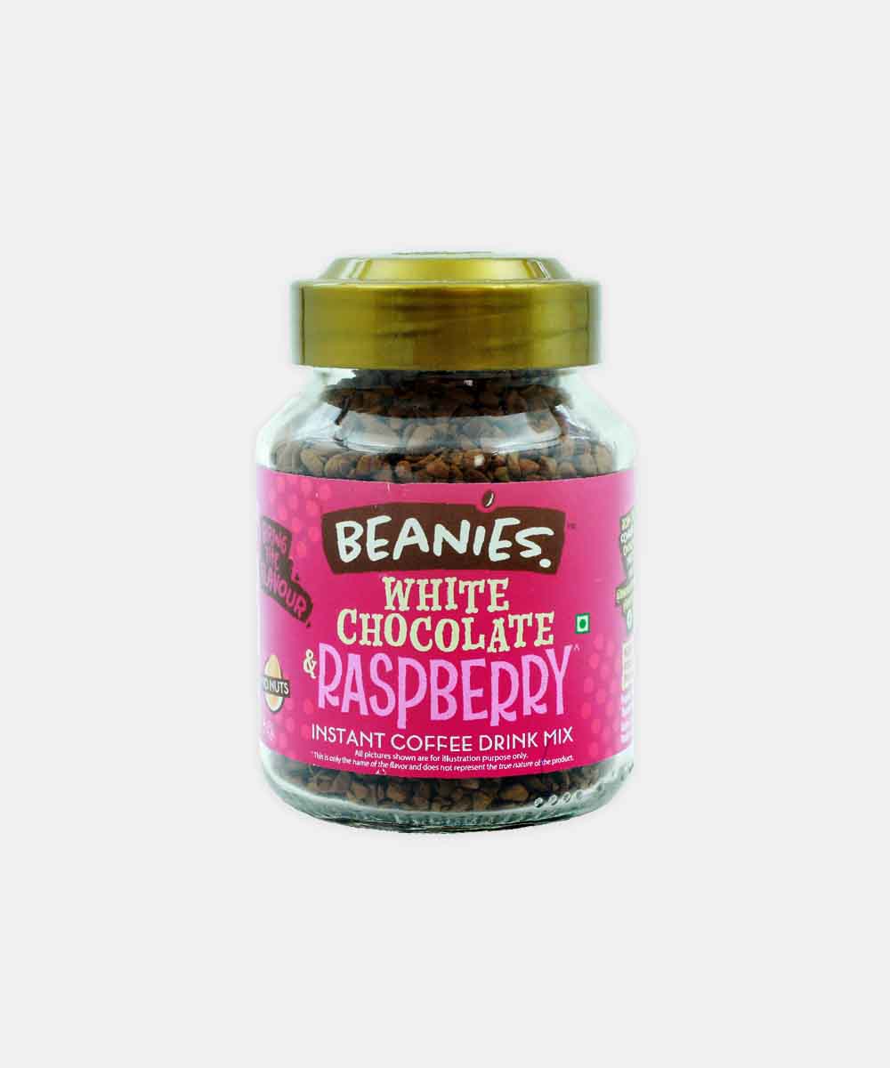 Beanies White Chocolate & Raspberry Flavour Instant Coffee 50 Gm