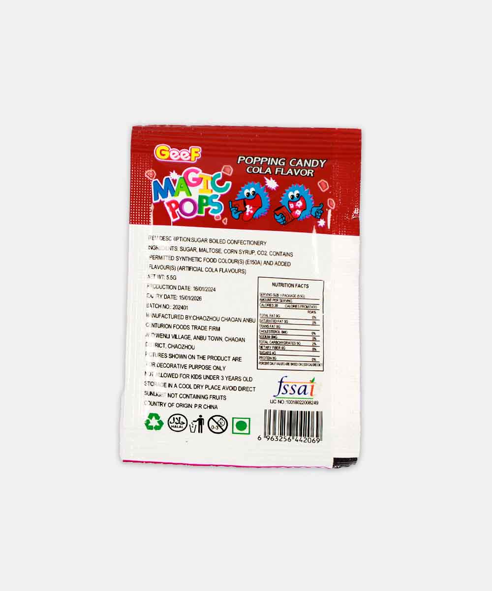 Magic Pops Popping Candy Cola Flavor 5.5 Gm