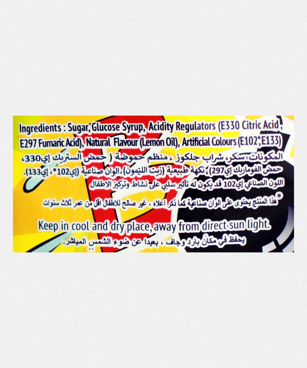 Zour Bomb Sour Lemon Candy With Sherbet Powder Filled 110 Gm