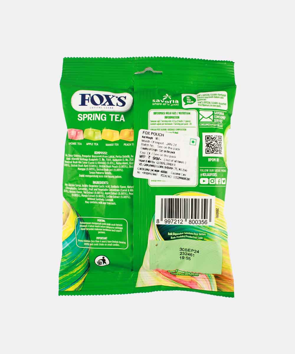Foxs Crystal Clear Spring Tea 90 Gm