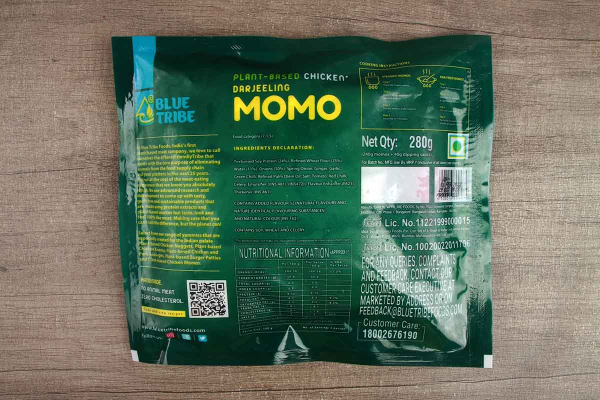 Blue Tribe Plant Based Chicken Darjeeling Momos 280 Gm