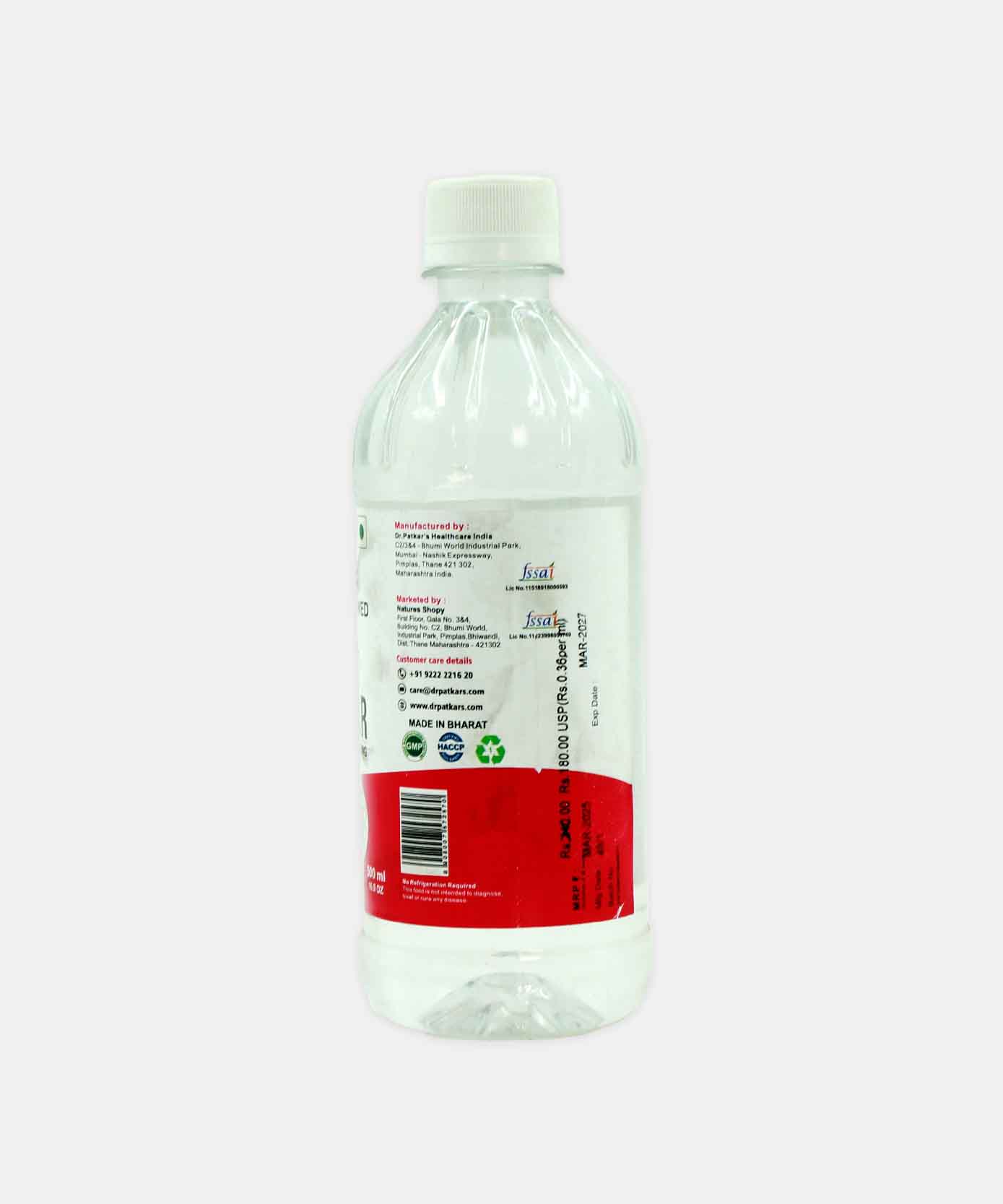 Dr Patkars White Vinegar For Salads And Cooking 500 Ml