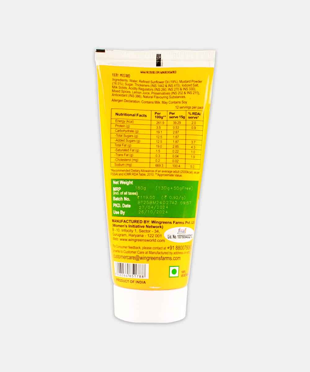 Wingreens Fiery Mustard 180 Gm