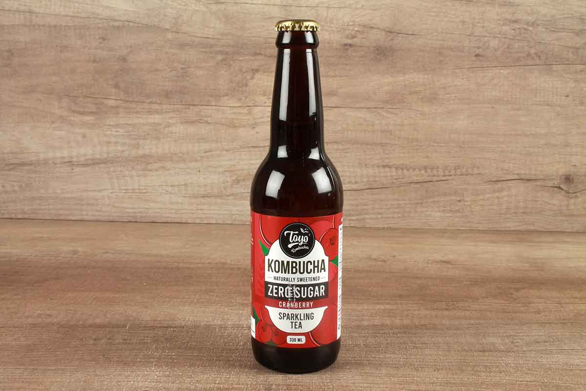 Toyo Kombucha Zero Sugar Sparkling Cranberry Tea 330 Ml