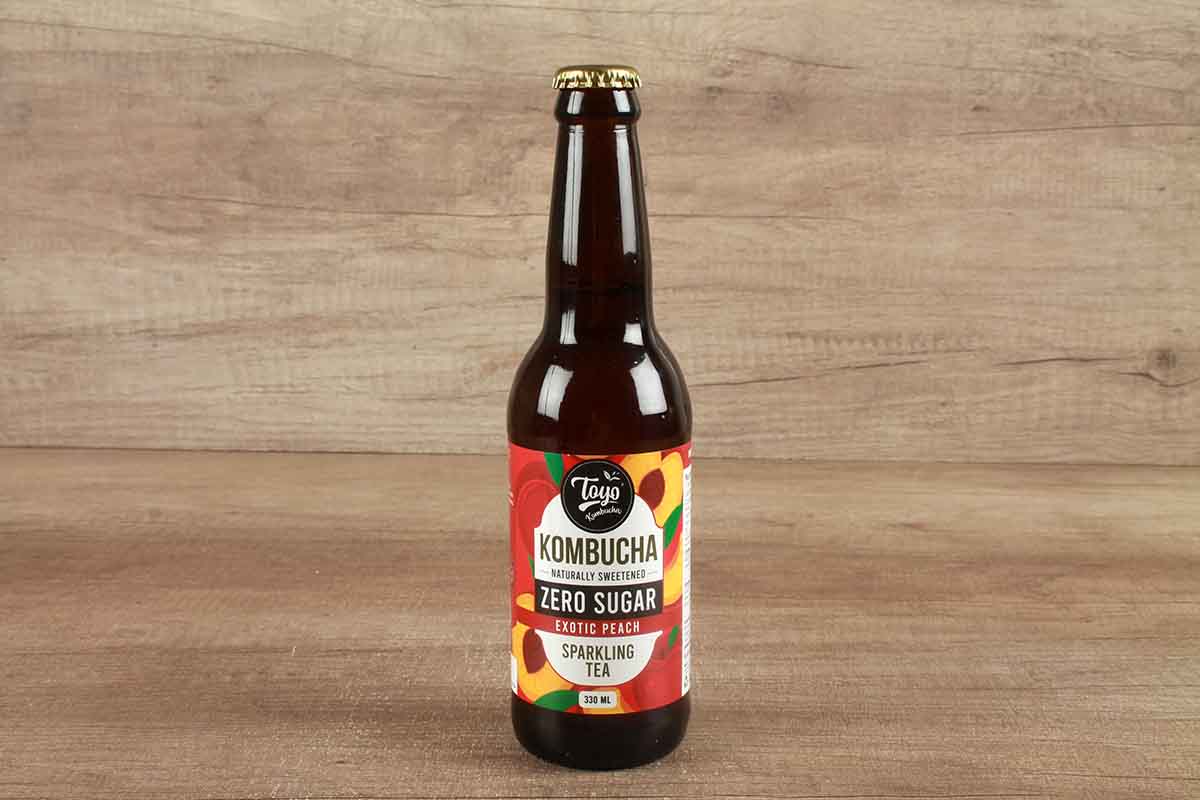 Toyo Kombucha Zero Sugar Sparkling Exotic Peach Tea 330 Ml