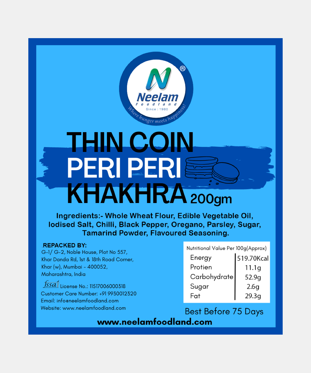 Thin Coin Peri Peri Khakhra 200 Gm