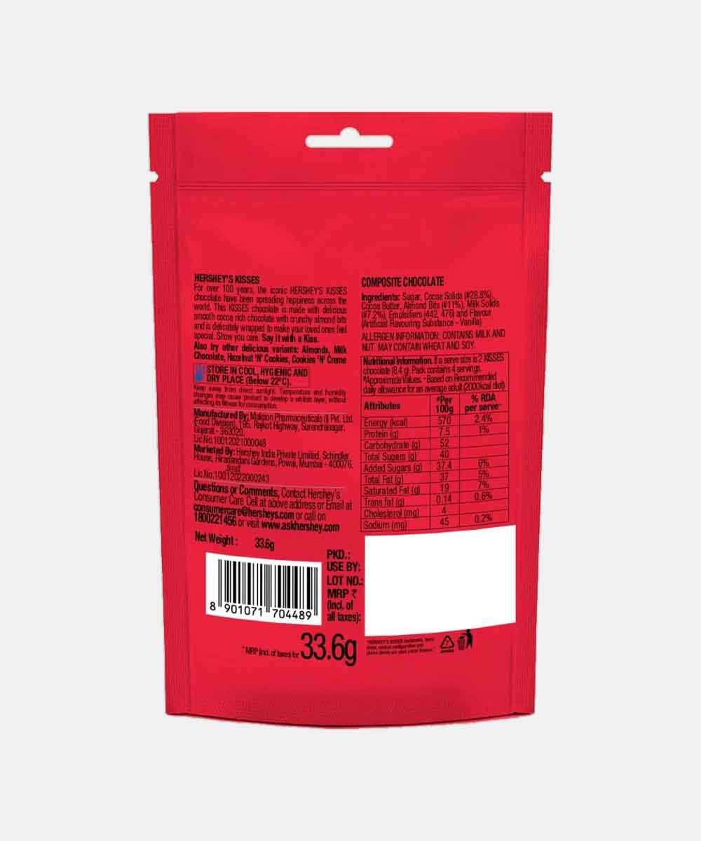 Hersheys Kisses Special Dark N Almonds Chocolate Bite 33.6 Gm
