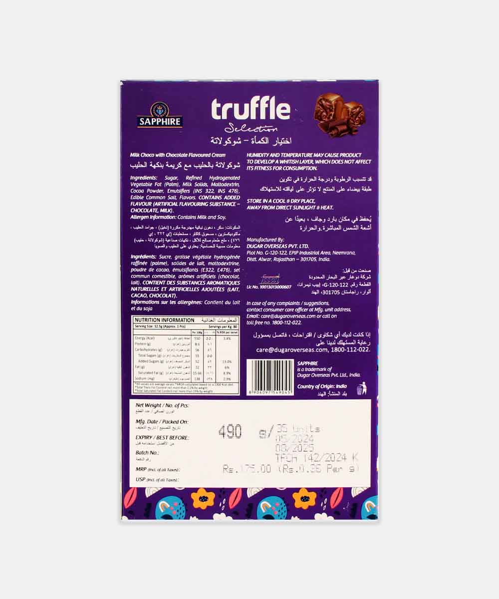 Sapphire Truffle Milk Choco Chocolates 435 Gm