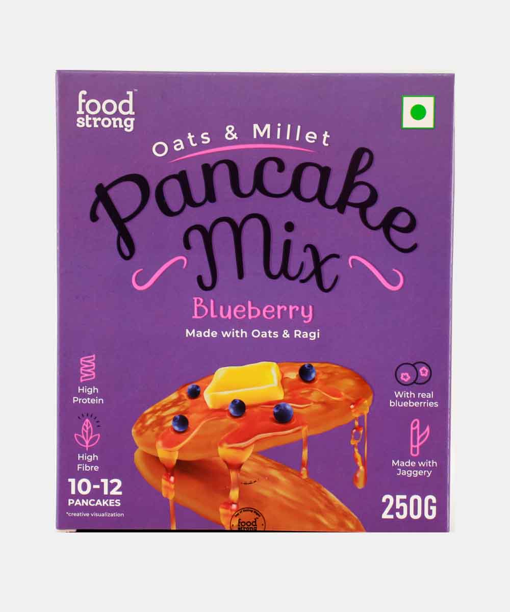 Food Strong Oats & Millet Blueberry Pancake Mix 250 Gm