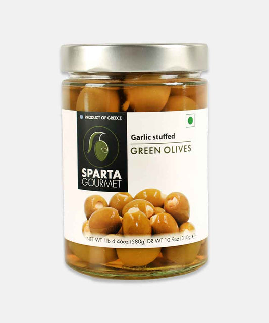 Sparta Gourmet Green Olives Garlic Stuffed 310 Gm