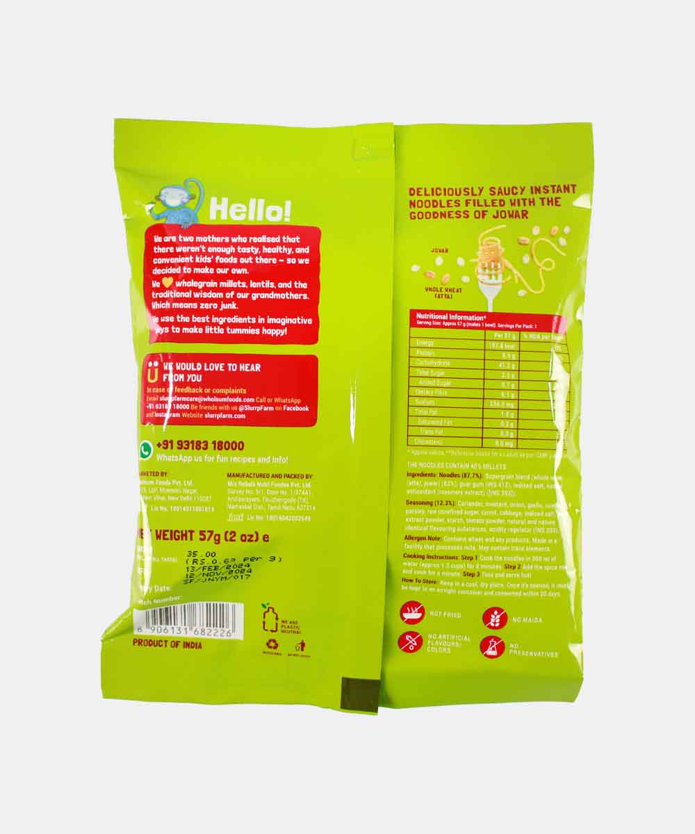 Slurrp Farm Instant Millet Noodle Yummy Masala 57 Gm