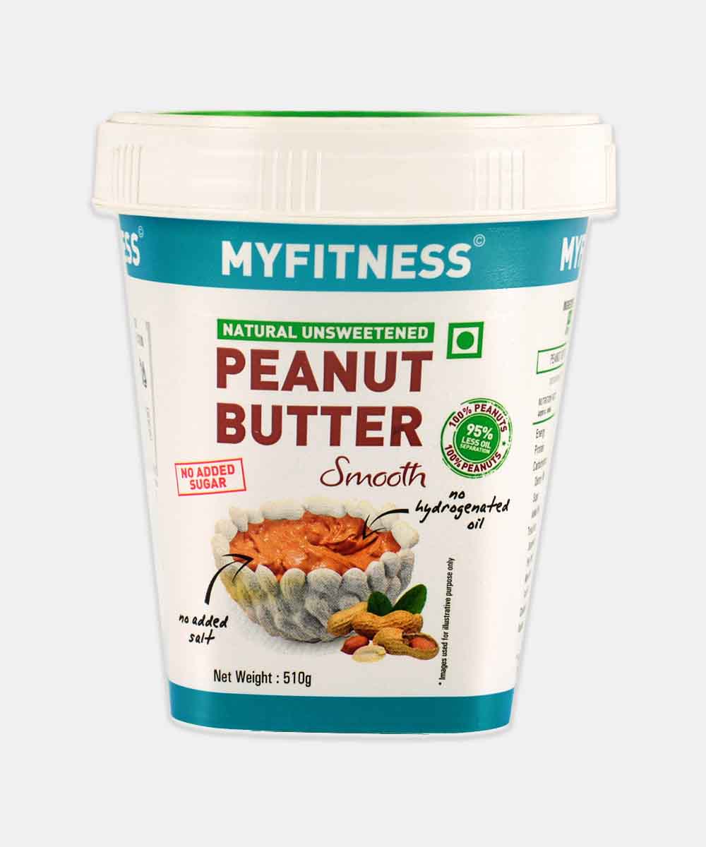Myfitness Natural Unsweetend Smooth Peanut Butter No Added Sugar No Added Salt 510 Gm