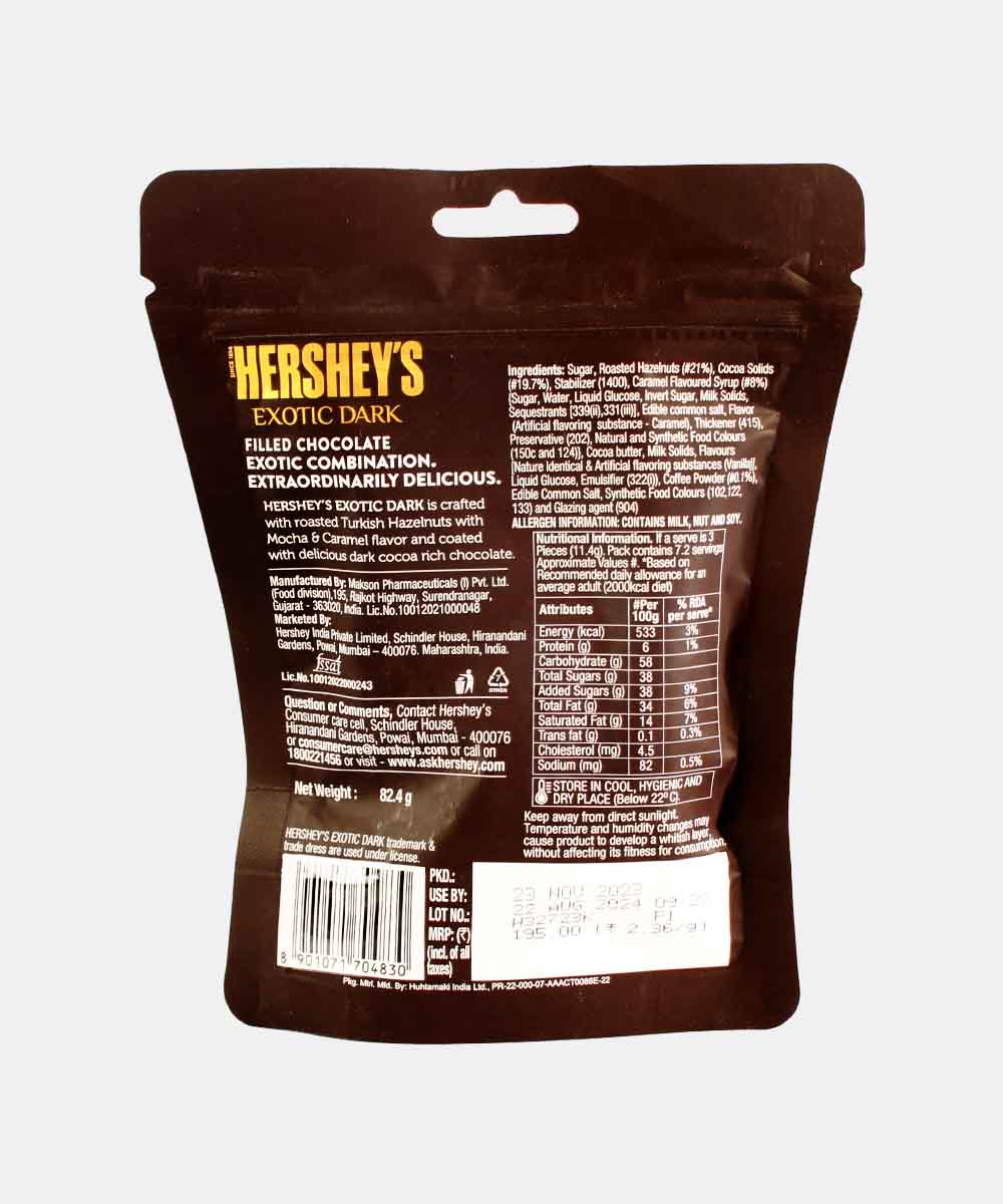 Hersheys Exotic Dark Turkish Hazelnuts 82.4 Gm