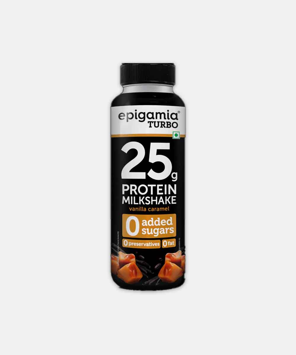 Epigamia 25G Protein 0 Added Sugar Vanilla Caramel Milkshak 250 Ml
