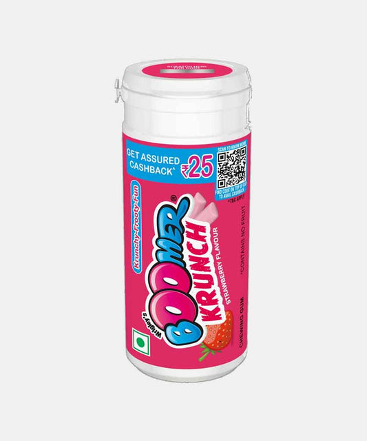 Wrigleys Boomer Krunch Strawberry Flavour Chewing Gum 28.8 Gm
