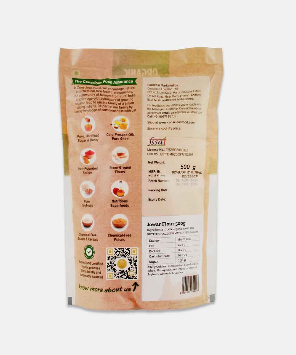 Conscious Food Sorghum Jowar Atta 500 Gm