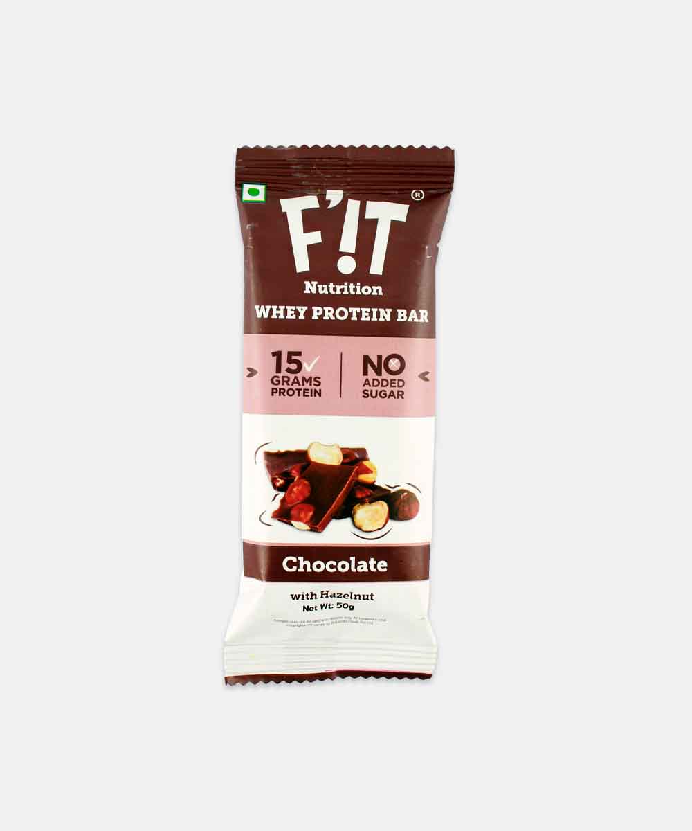Fit Nutrition Chocolate With Hazelnut Whey Protein Bar 50 Gm