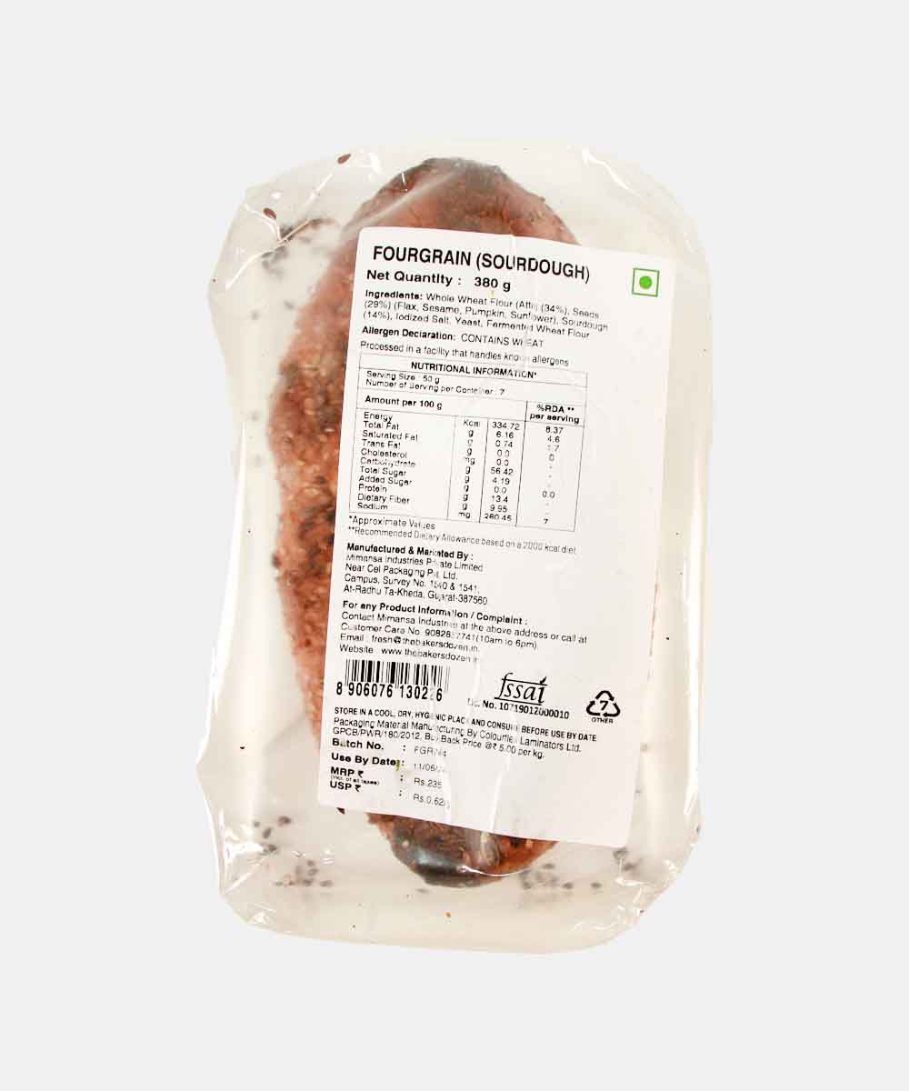 The Baker Dozen German Fourgrain Sourdough Bread 380 Gm
