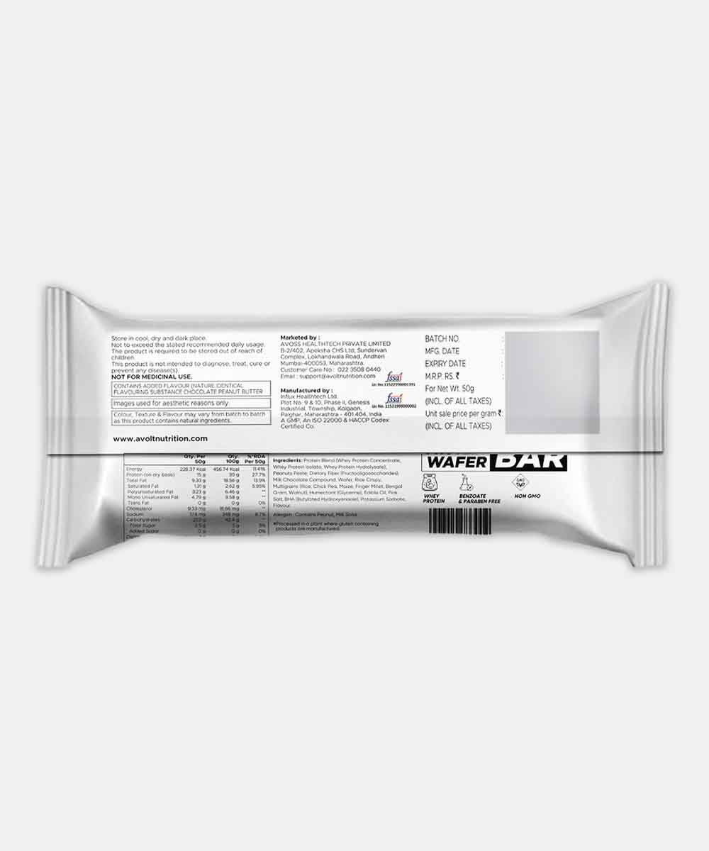 Avolt Chocolate Chateau Protein Wafer Bar 50 Gm