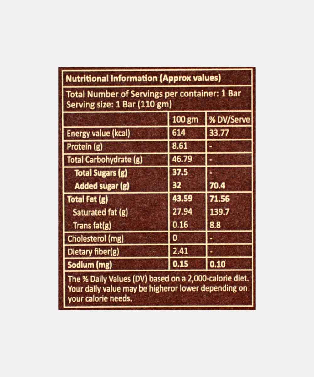 Bon Bay Dark Chocolate Nutty Bar 110 Gm