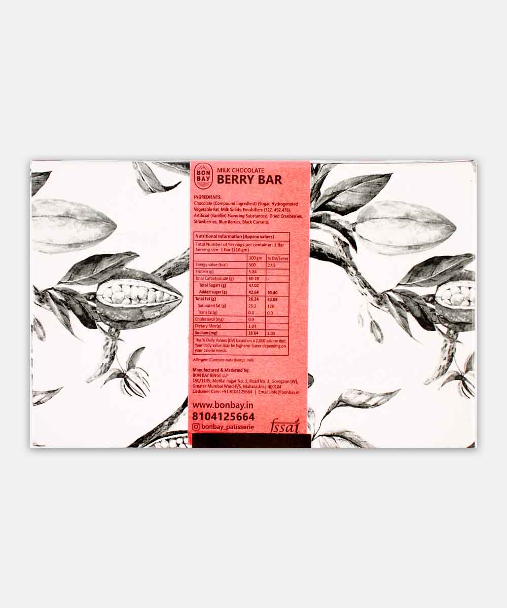 Bon Bay Berry Milk Chocolate Bar 110 Gm