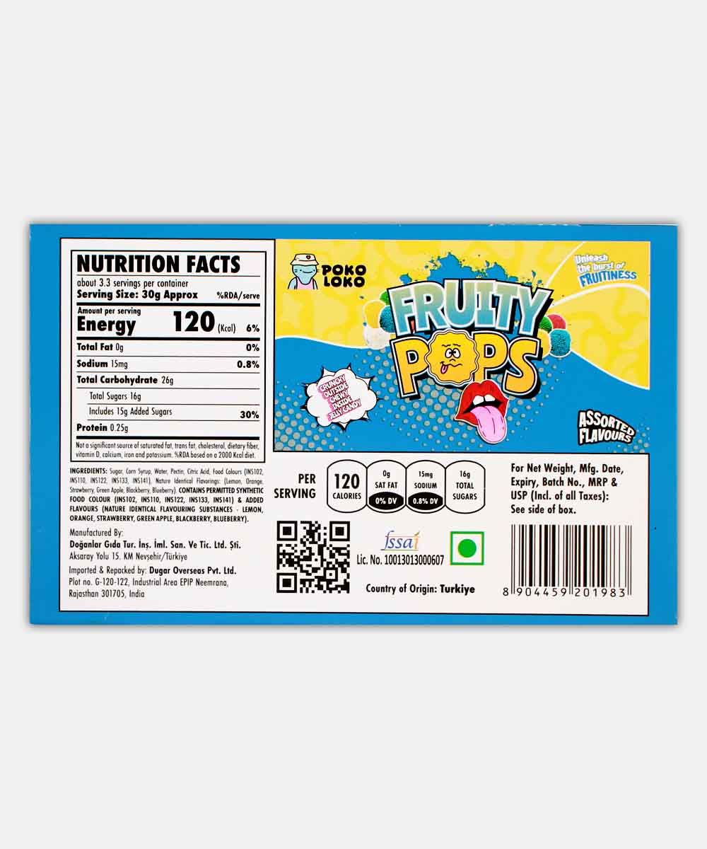 Poko Loko Fruity Pops Jelly Candy 90 Gm