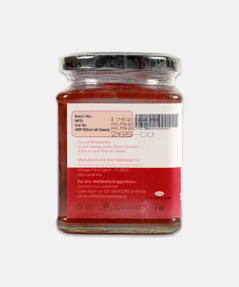 Pure Berrys Strawberry Preserve No Added Sugar Jam 350 Gm