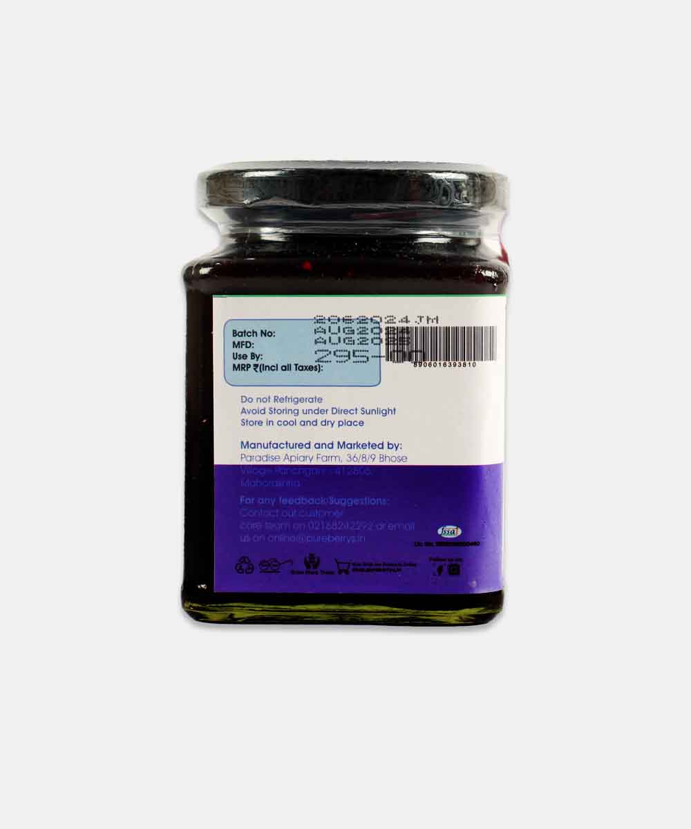Pure Berrys Mulberry Preserve No Added Sugar Jam 350 Gm
