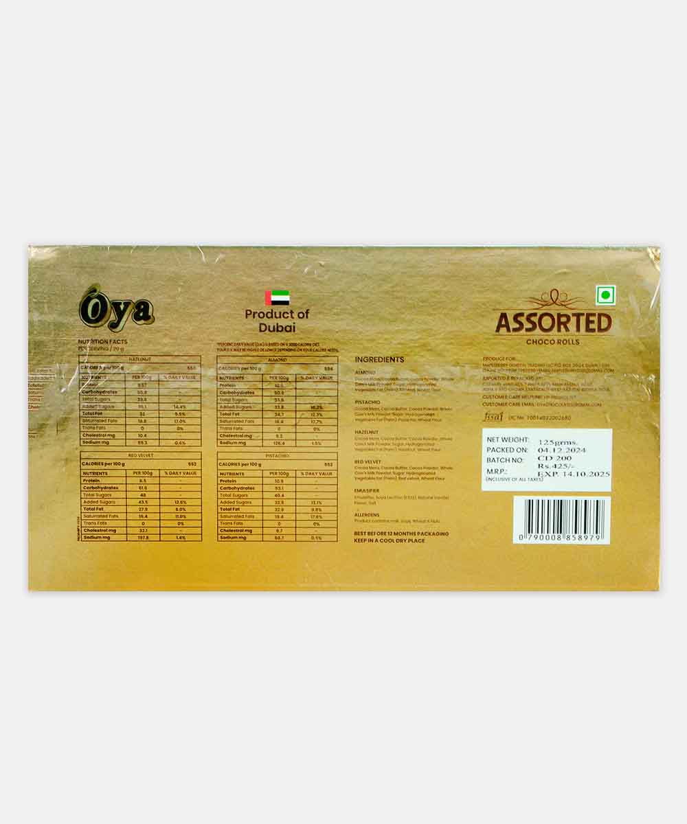 Oya Assorted Choco Roll Chocolates 125 Gm