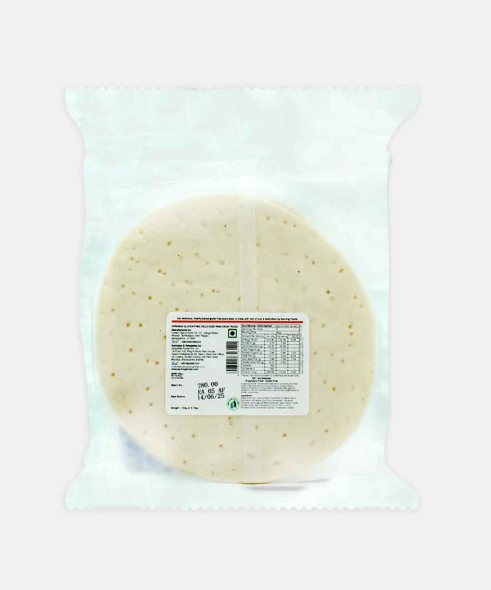 Spring Gluten Free Delicious Thin Crust Pizza Bread 2 Pc 150 Gm