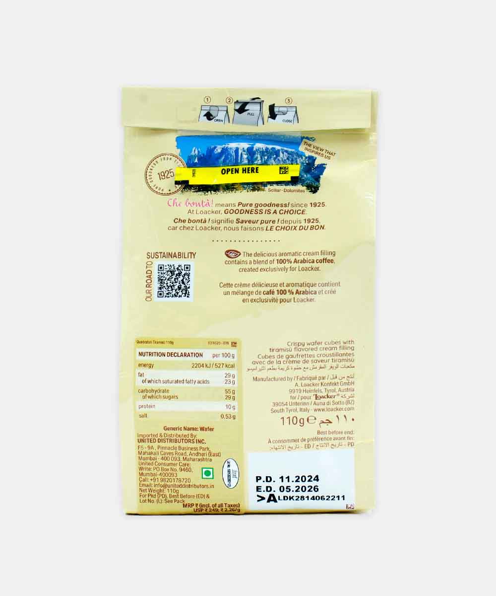 Loacker Tiramisu Wafer Biscuit 110 Gm