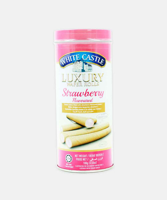 White Castle Luxury Strawberry Wafer Roll Stick 100 Gm